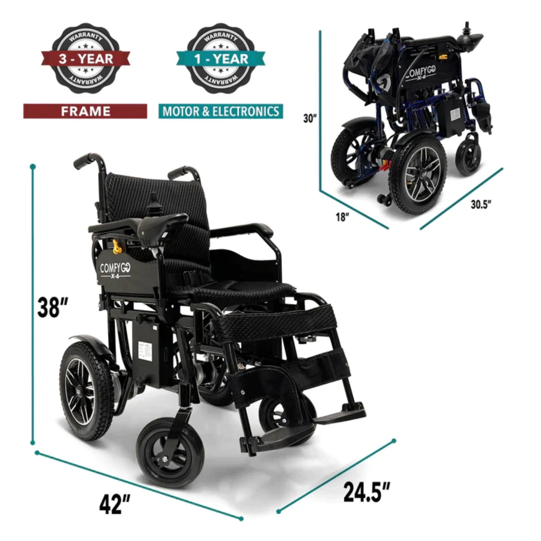 ComfyGO X-6 Lightweight Electric Wheelchair - Mobility Angel
