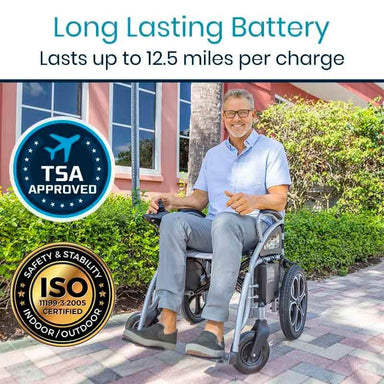 Compact Power Wheelchair - Foldable Long Range Transport Aid-OPEN BOX Vive Mobility