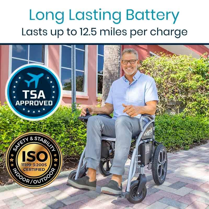 Compact Power Wheelchair - Foldable Long Range Transport Aid-OPEN BOX Vive Mobility