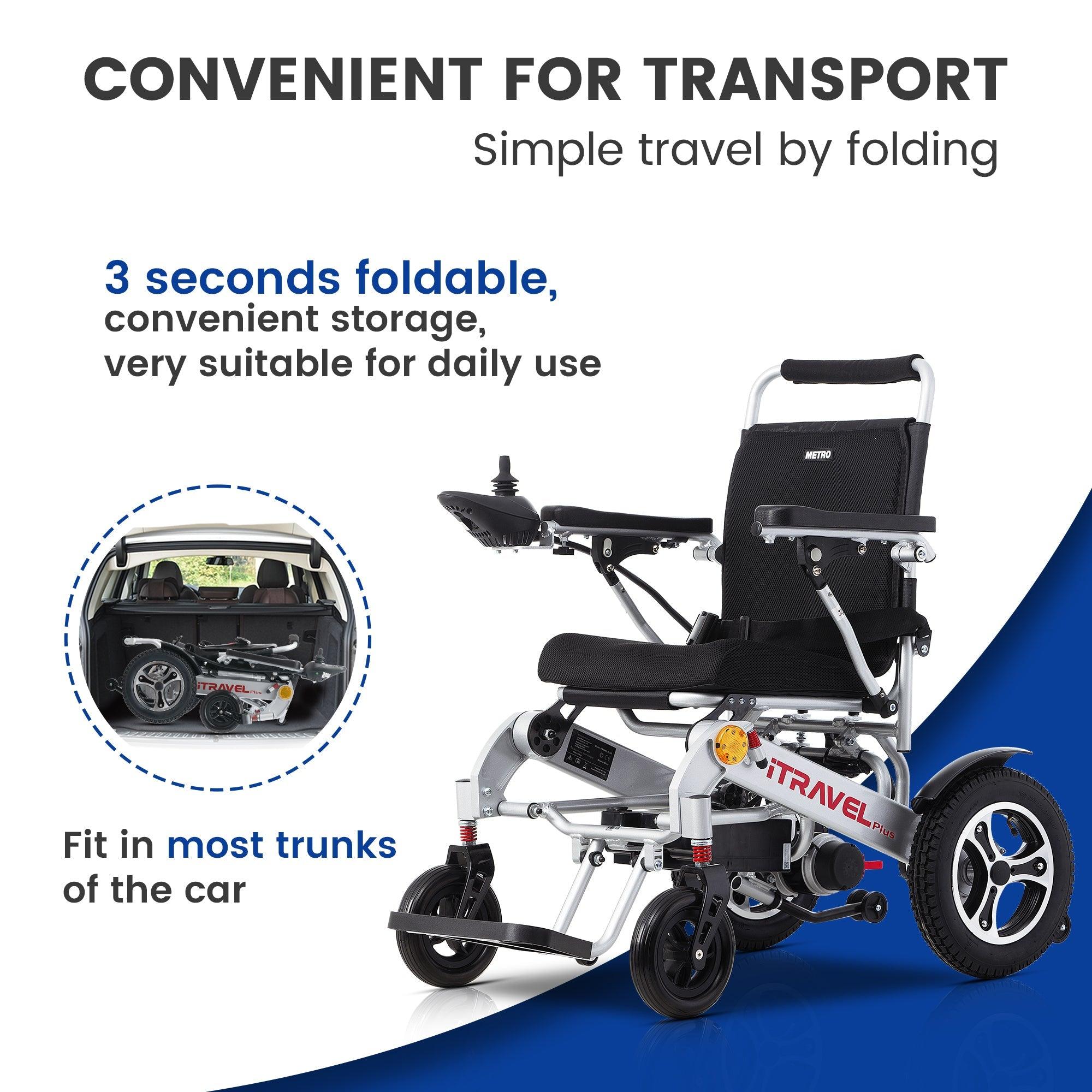 Metro Mobility ITravel Plus 64 lbs Electric Wheelchair - Mobility Angel