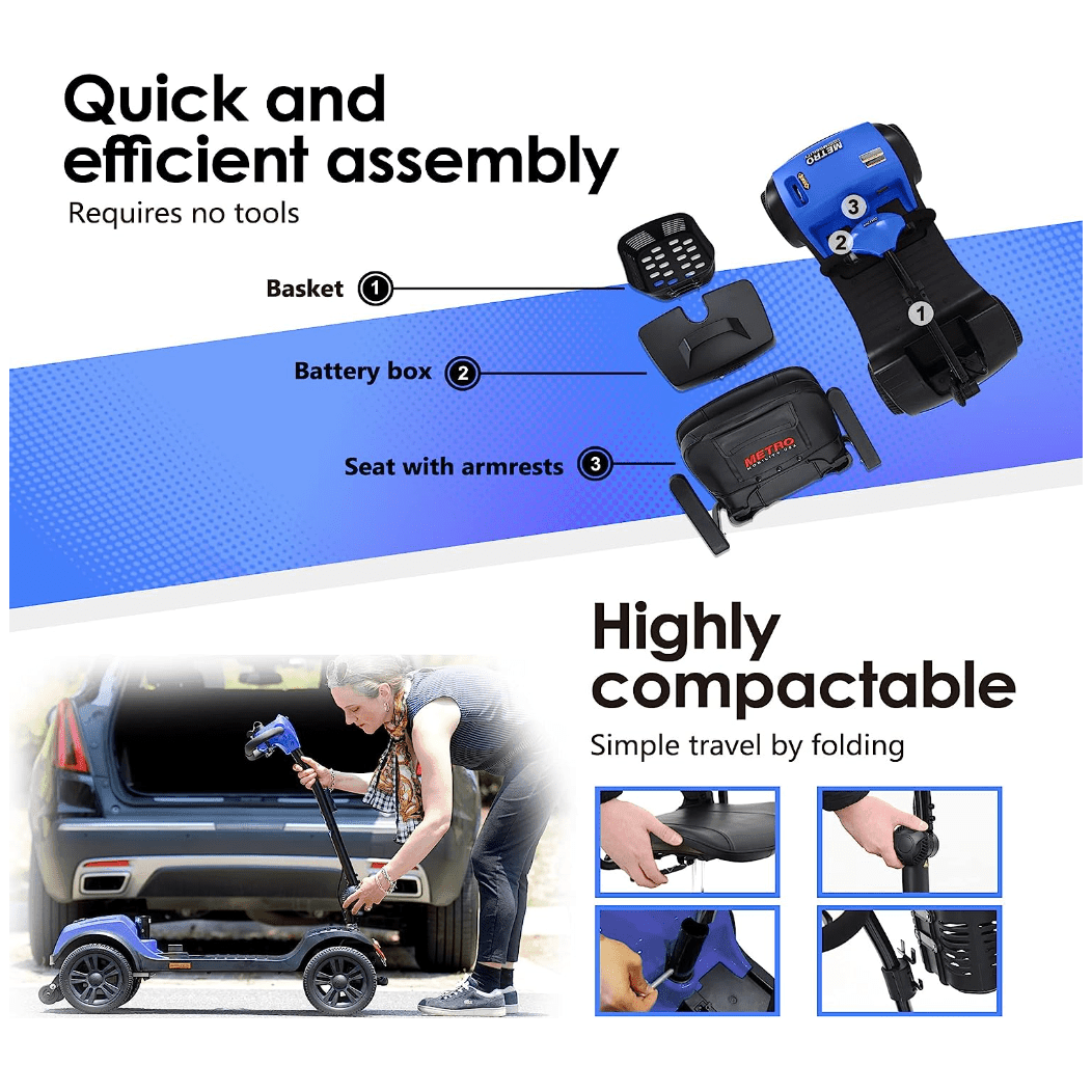 Metro Mobility M1 Lite 4-Wheel Mobility Scooter - Mobility Angel