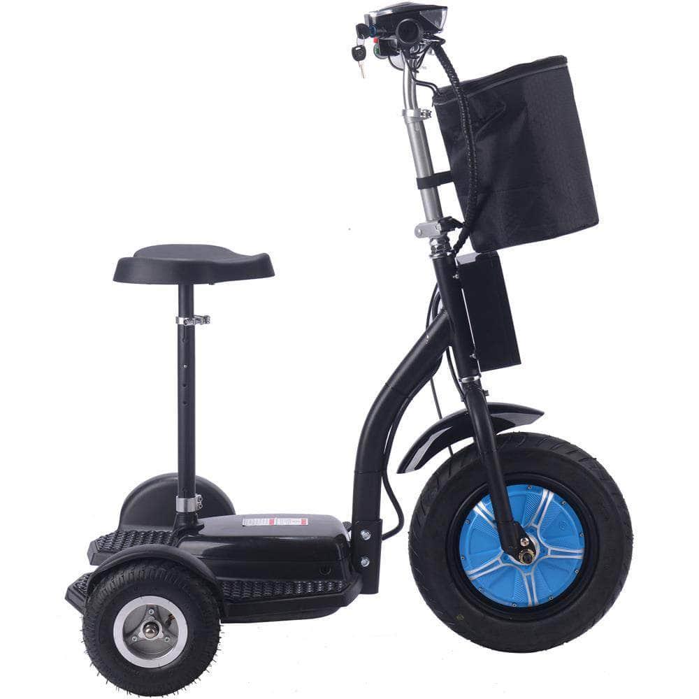 MotoTec Electric Trike 48v 750w Lithium, 3-wheel scooter, brushless hub motor, basket - Mobility Angel