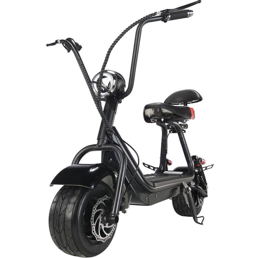 MotoTec Mini Fat Tire 48V 500w Electric Scooter - 10.4Ah, 2-Seater, headlight - Mobility Angel