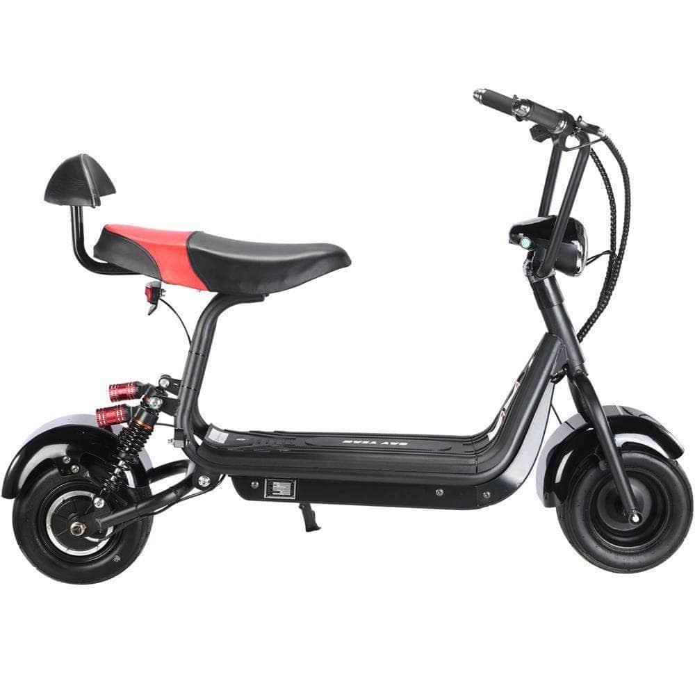 MotoTec Mini Fat Tire 48V 500w Electric Scooter - 10.4Ah, 2-Seater, headlight - Mobility Angel