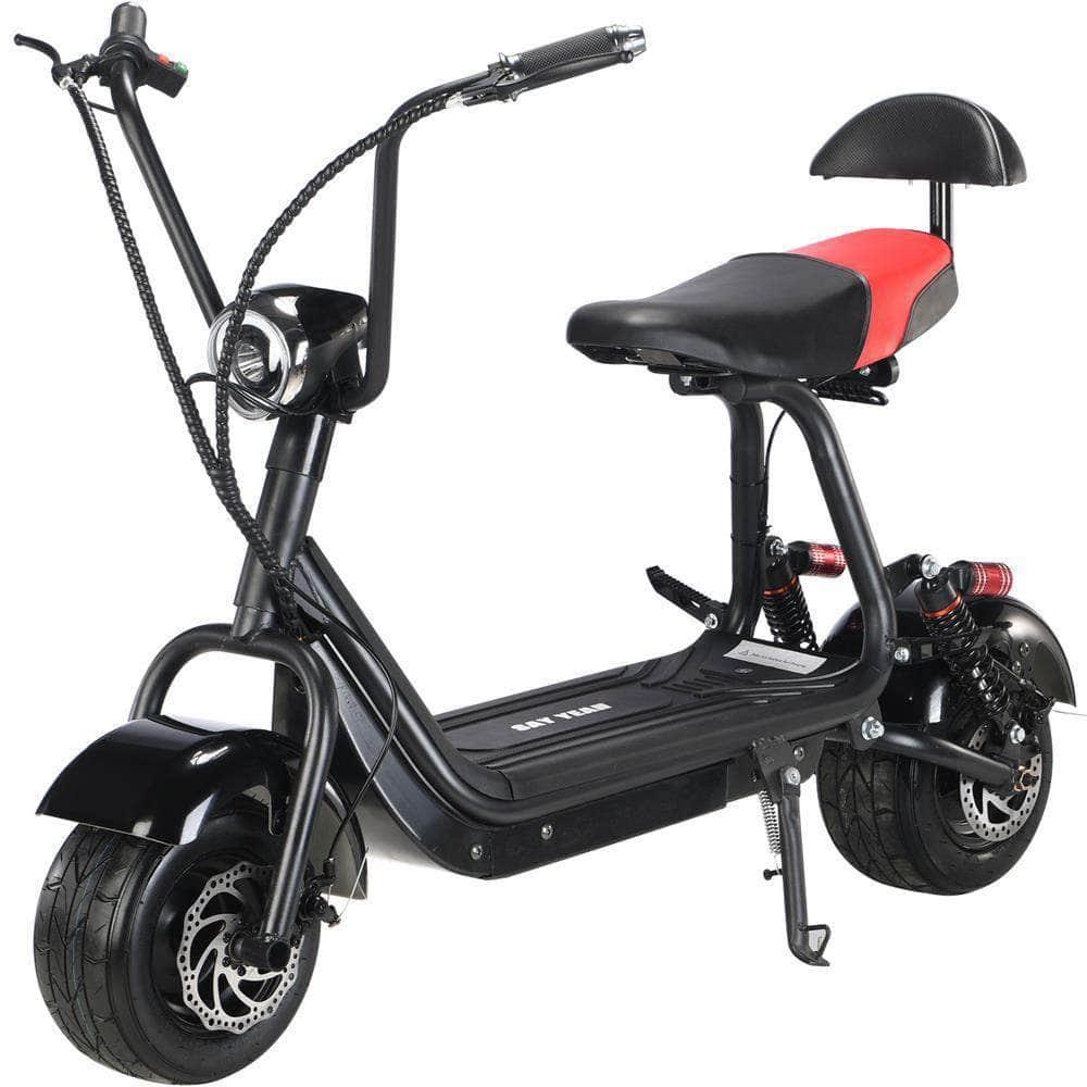 MotoTec Mini Fat Tire 48V 500w Electric Scooter - 10.4Ah, 2-Seater, headlight - Mobility Angel