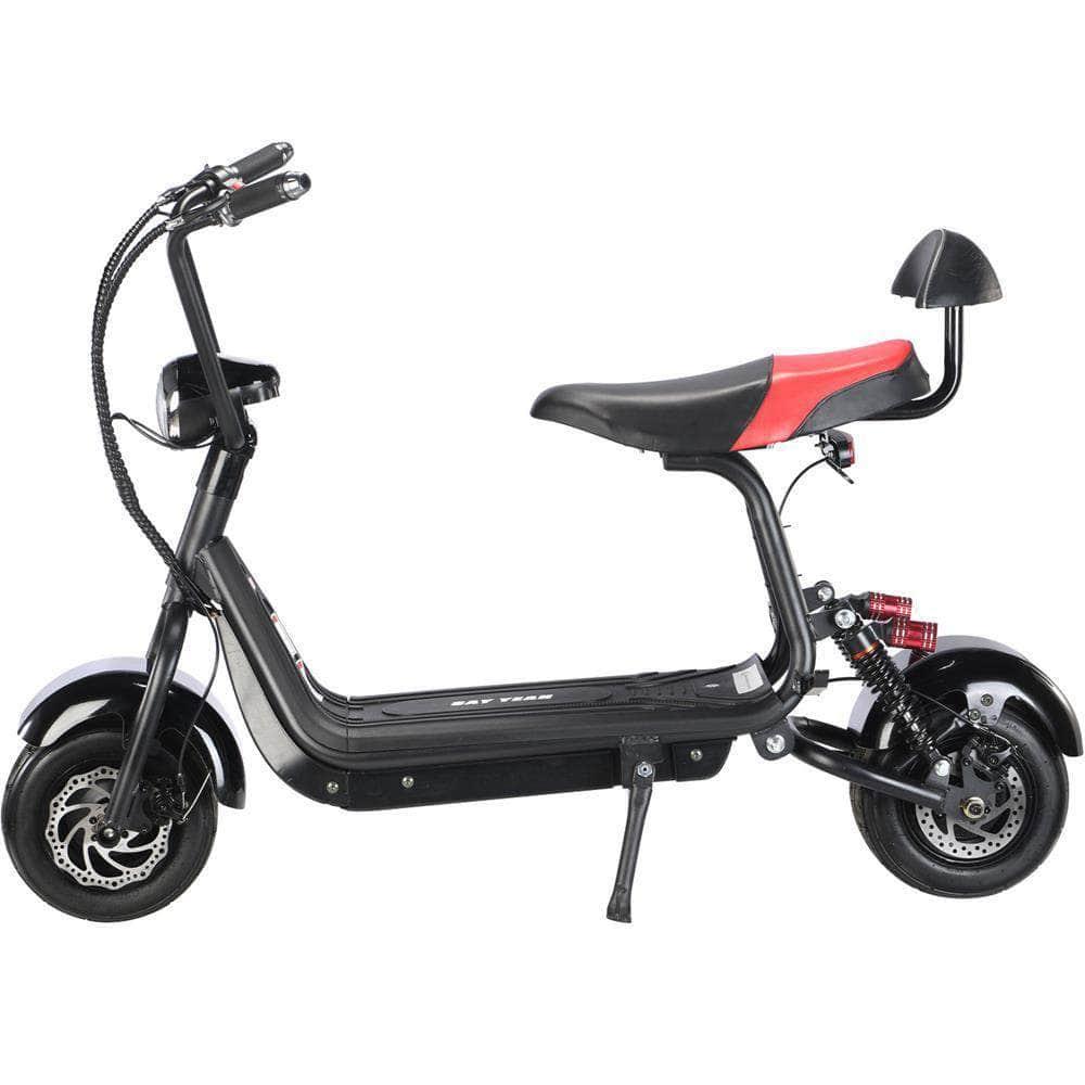 MotoTec Mini Fat Tire 48V 500w Electric Scooter - 10.4Ah, 2-Seater, headlight - Mobility Angel
