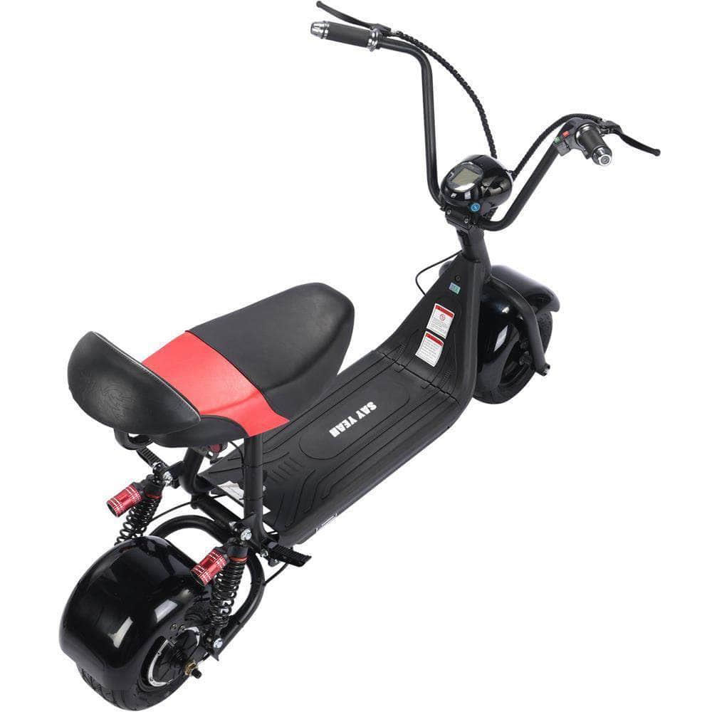 MotoTec Mini Fat Tire 48V 500w Electric Scooter - 10.4Ah, 2-Seater, headlight - Mobility Angel