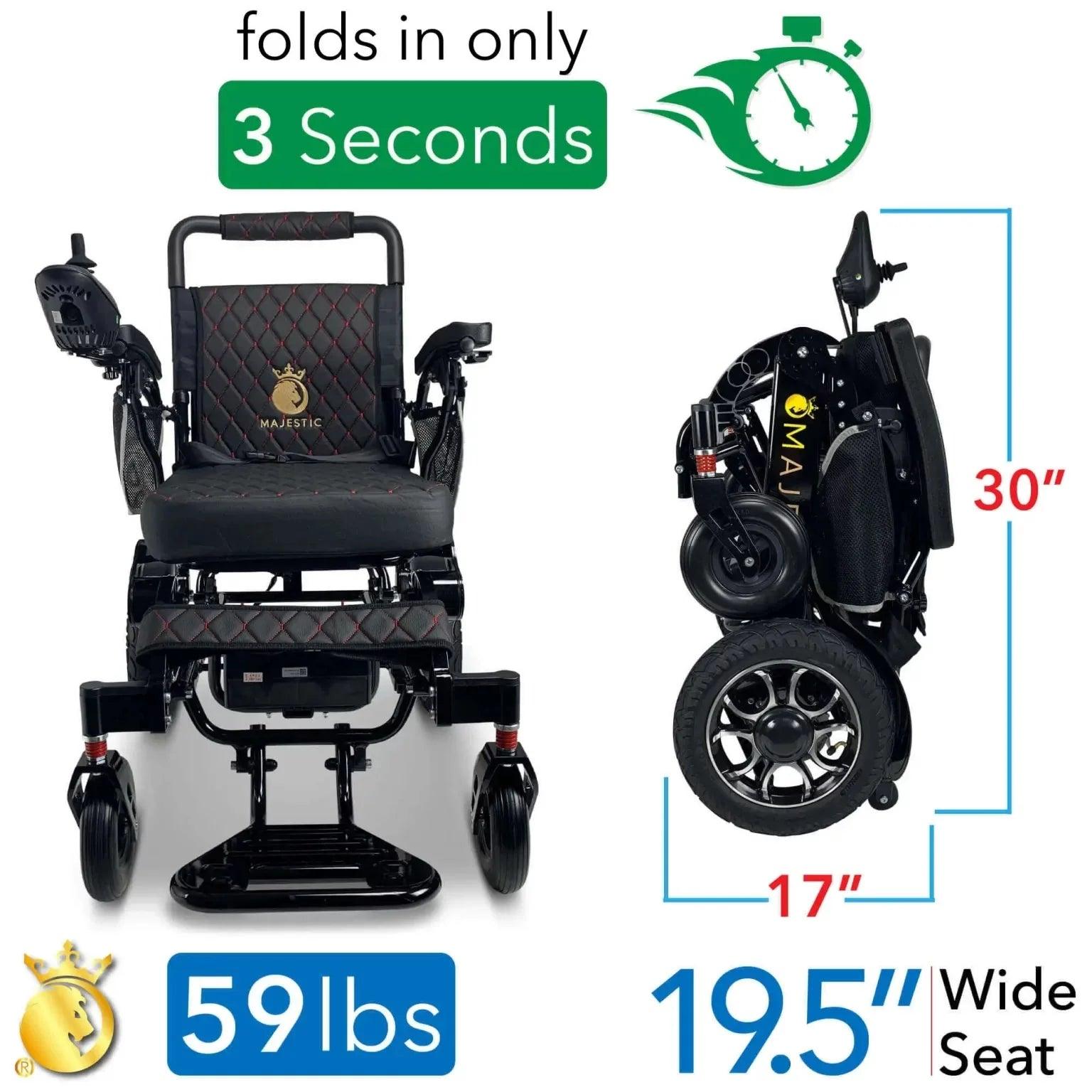 MAJESTIC IQ-7000 Auto Folding Remote Controlled Electric Wheelchair ComfyGo