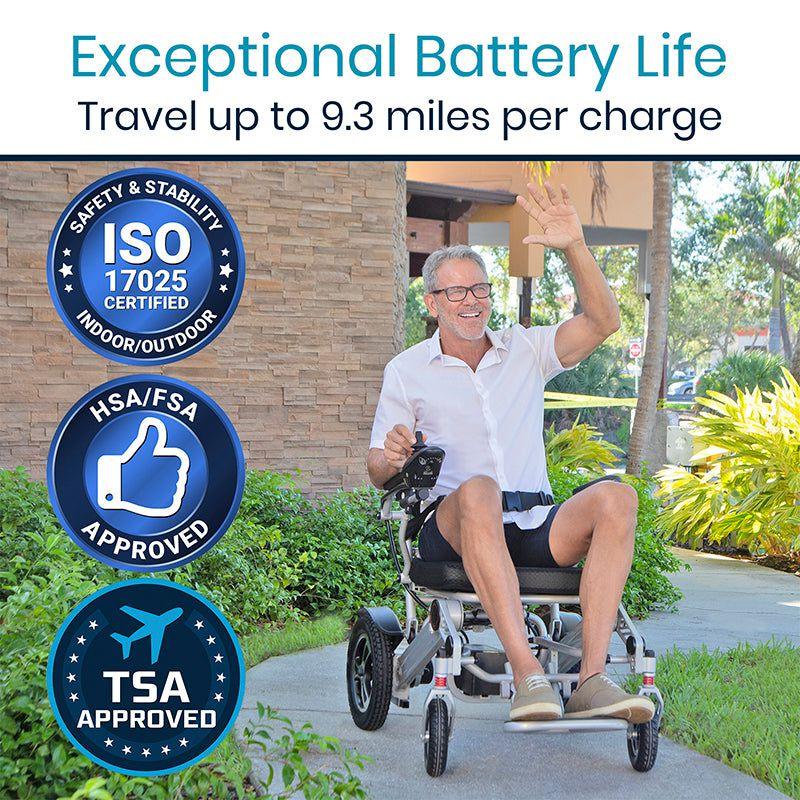 Power Wheelchair - Foldable Long Range Transport Aid Vive Mobility