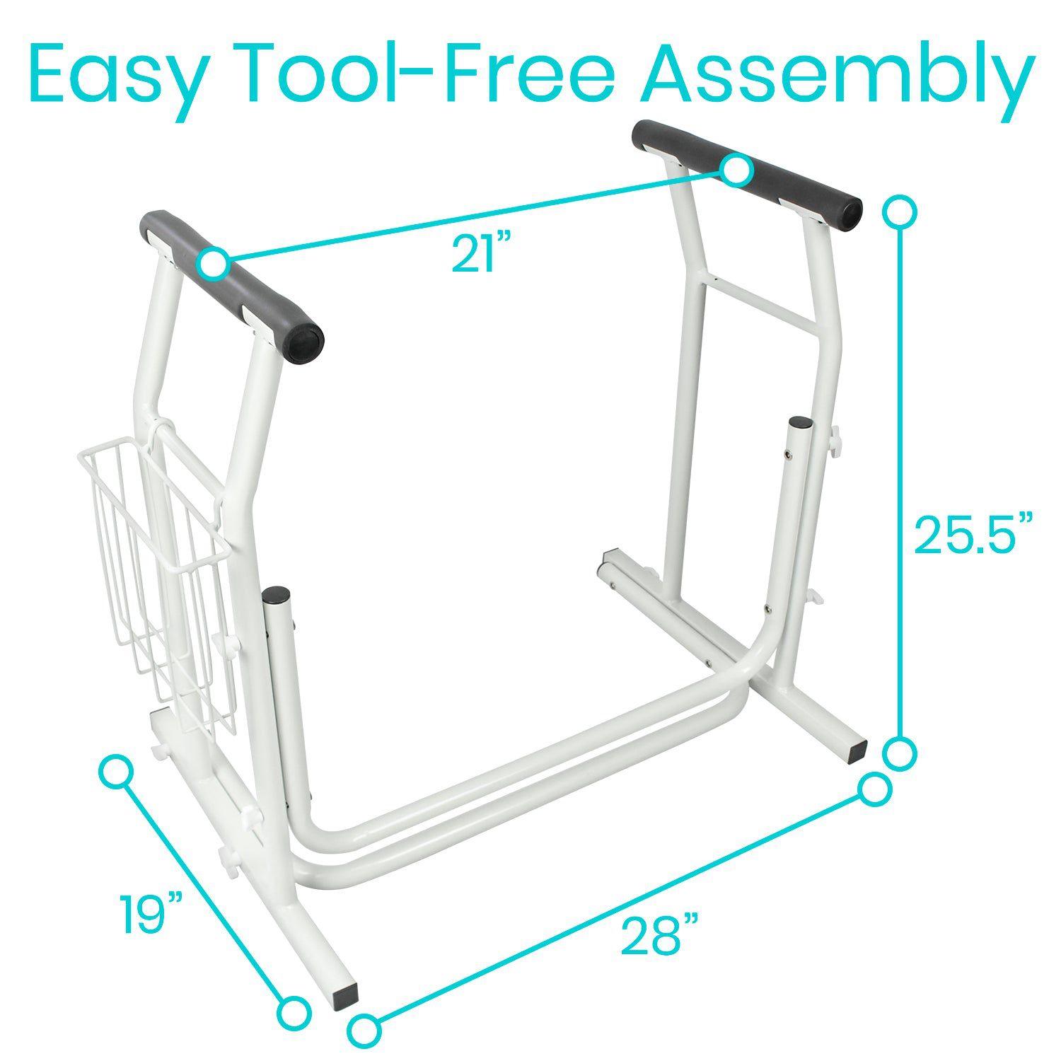 Stand Alone Toilet Rail - Lightweight & Portable Vive