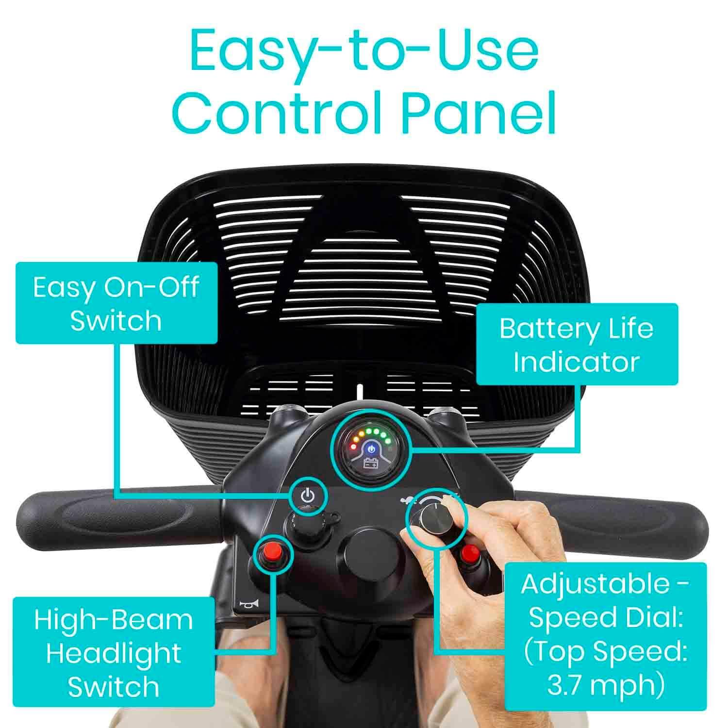 VIVE 3 Wheel Mobility Scooter - Electric Long Range Powered Wheelchair Vive Mobility