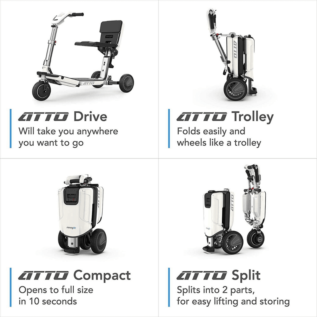 Moving Life ATTO High-Performance Folding Travel Scooter with Lithium Battery - Mobility Angel