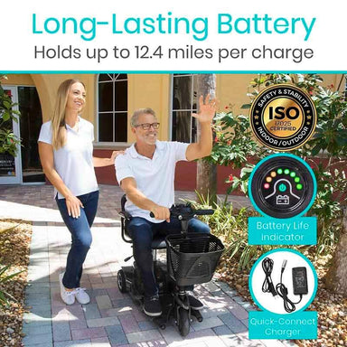 VIVE 3 Wheel Mobility Scooter - Electric Long Range Powered Wheelchair Vive Mobility